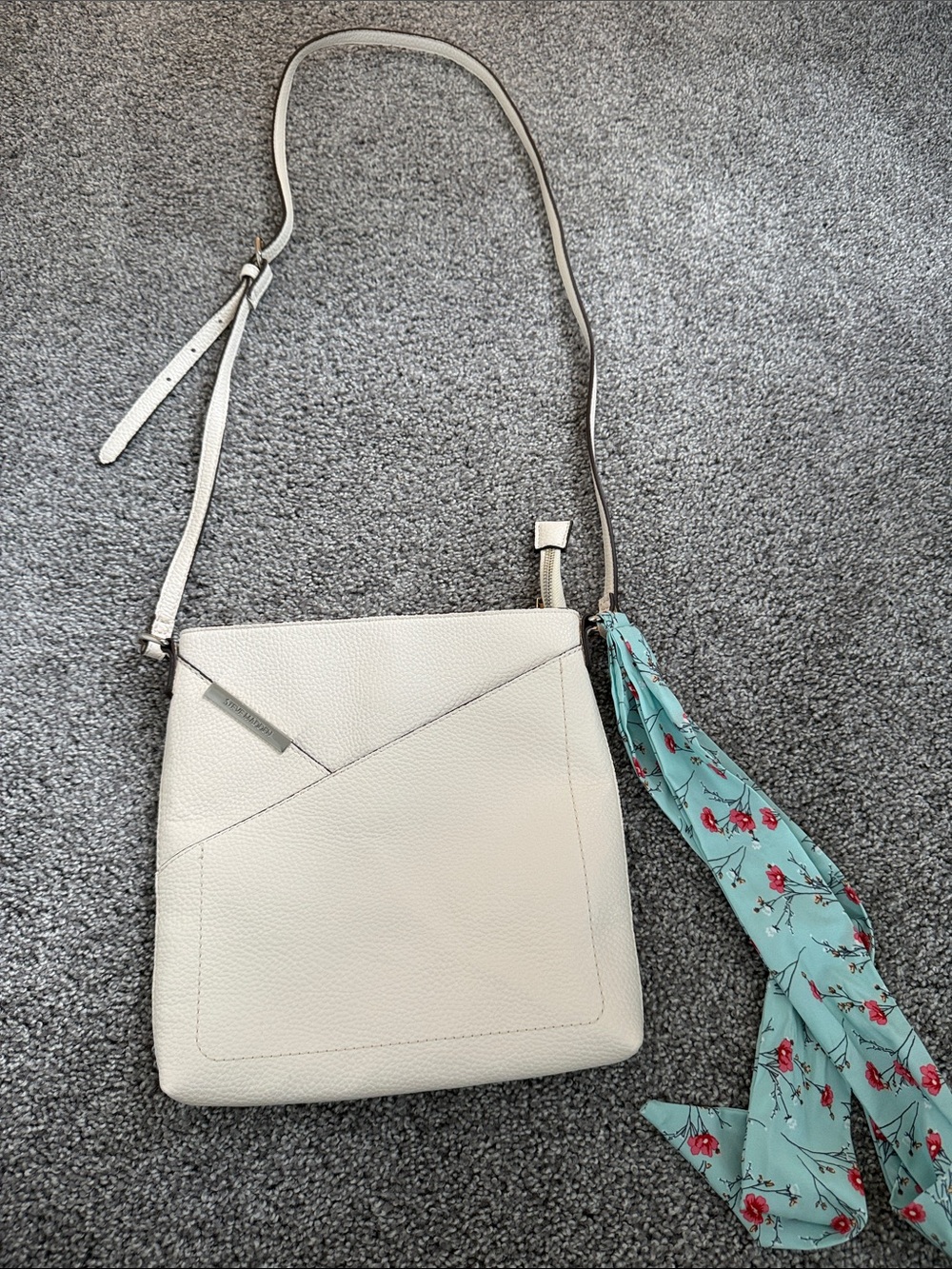 Steve Madden Classic Crossbody Shoulder Bag with Scarf Accent